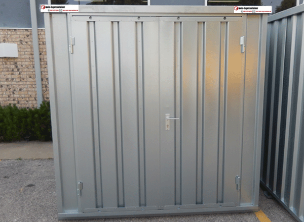 5m Schnellbaucontainer Baucontainer mit 1flgl.-Tür auf der 2m Seite mit OSB-Holzboden 4 Kranösen Staplerführung verzinkt